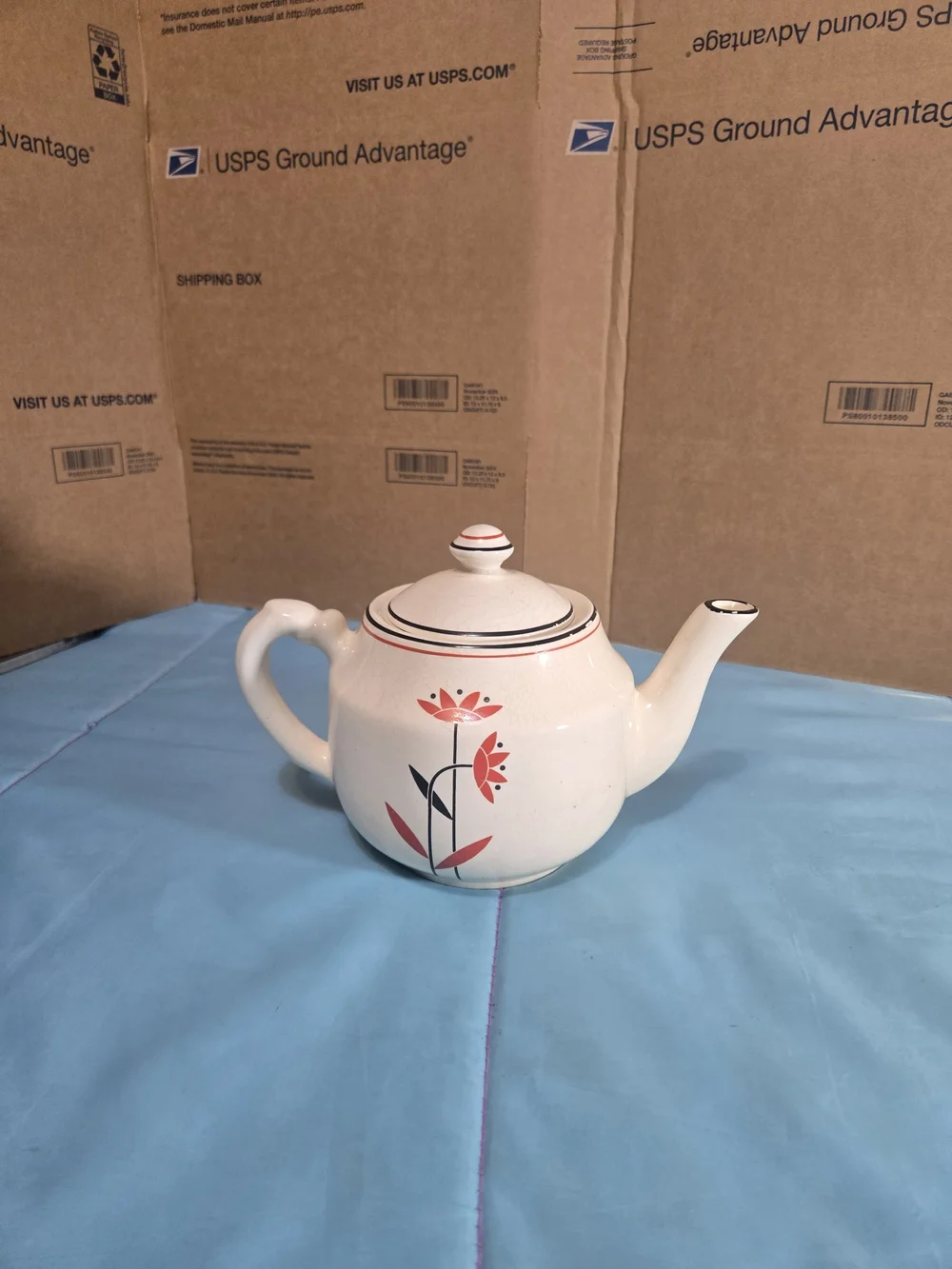 Vintage Harker Hot Oven Tea Pot 1930s Art Deco Design